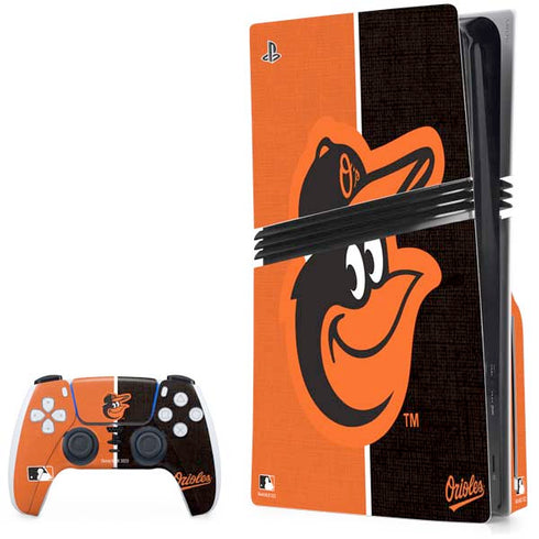 MLB Baltimore Orioles Split PS5 Pro Disk Bundle  Skin
